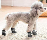 KUTKUT 2 Sets 8Pcs Washable Small Dog Shoes | Rain &Snow Dog Booties | Breathable Paw Protector, Anti-Slip Upgraded Soft Soled with Adjustable Drawstring For ShihTzu, Poodle, Bichon Frise etc